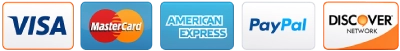 Accepted payments: Visa, Mastercard, American Express, PayPal, Discover