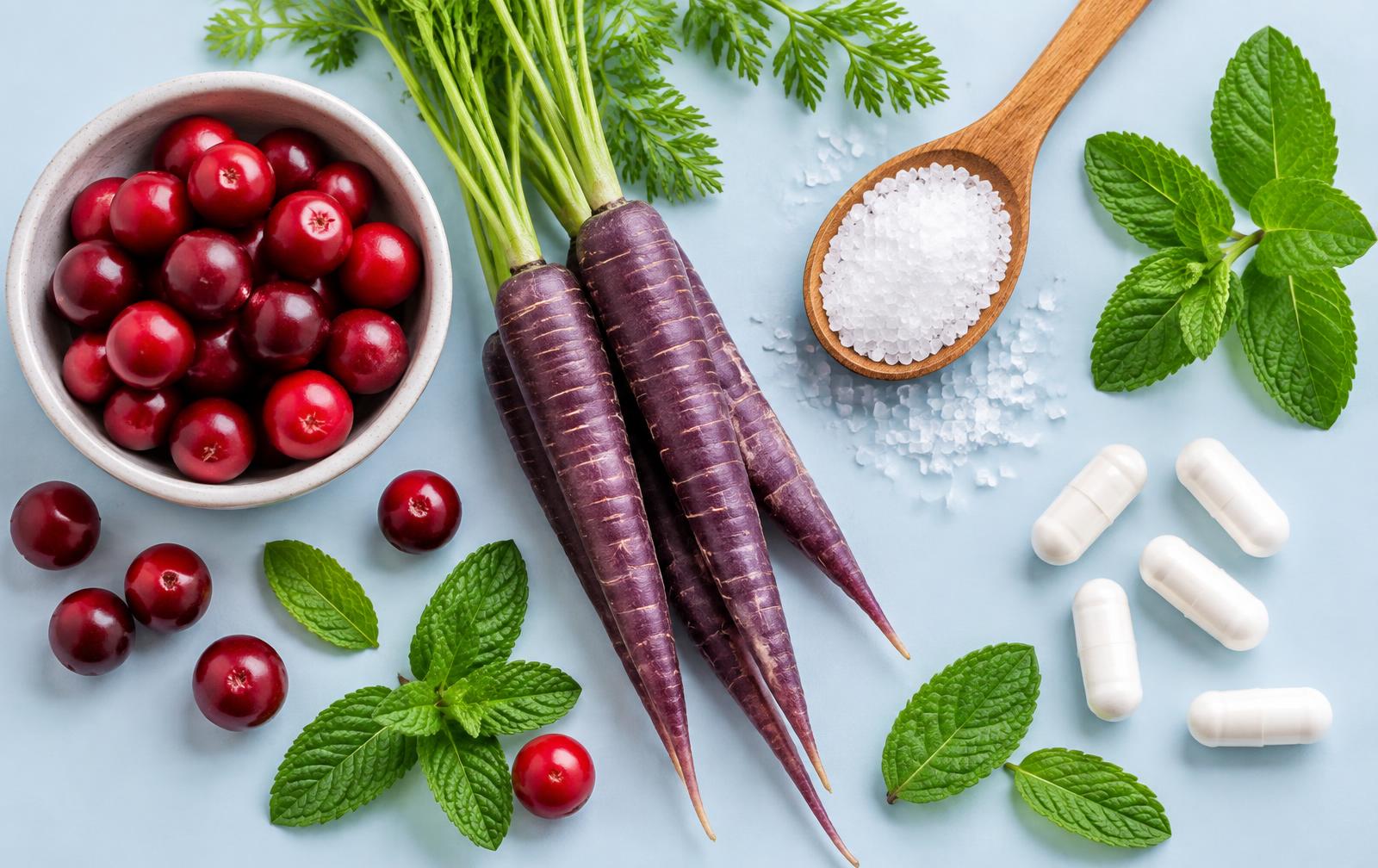 Natural ProvaDent ingredients including cranberry, purple carrot, xylitol and mint